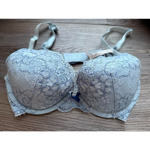 Victoria Secret Dream Angles Push up Bra Pigeonnant Light Blue Size 32C - Picture 2 of 5